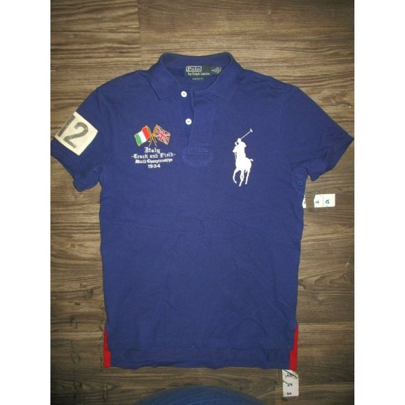 Polo Ralph Lauren Other - 90s Polo Ralph Lauren 1934 Track & Field Italy Polo SMALL Custom Fit